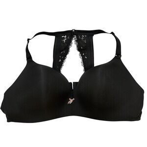 Cacique Lane Bryant 44C Front Close Racerback Plunge T-Shirt Bra Lace Back